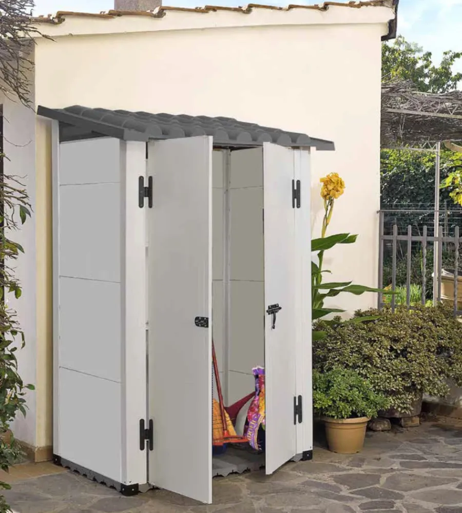 Casette Da Giardino-Garofalo Casetta da giardino "urban 100 2p" grigio, 139x95x201 cm -