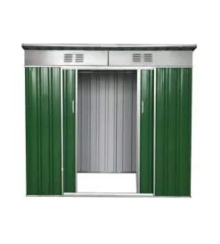 Outlet Casetta in lamiera zincata verde con tetto piato 173x145x200 cm Casette Da Giardino