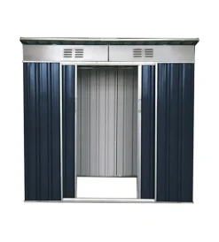 Domus Casette Da Giardino|Casetta in lamiera zincata da esterno grigio con tetto piatto 173x145x200 cm
