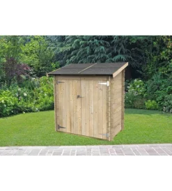 Casette Da Giardino-Alce Casetta in legno addossata da giardino "ambrogio" in abete 155x85x165 cm
