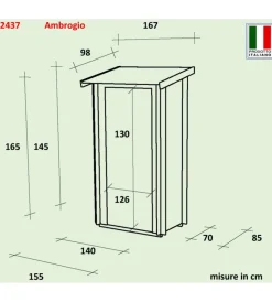 Casette Da Giardino-Alce Casetta in legno addossata da giardino 