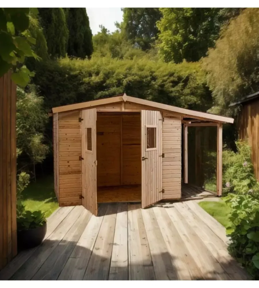 Sale Casetta in legno da giardino "eden" in abete rosso massiccio 370x187x210 cm Casette Da Giardino