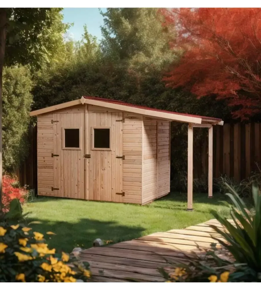 Sale Casetta in legno da giardino "eden" in abete rosso massiccio 370x187x210 cm Casette Da Giardino