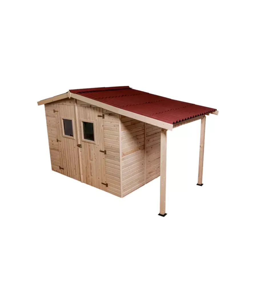 Sale Casetta in legno da giardino "eden" in abete rosso massiccio 370x187x210 cm Casette Da Giardino