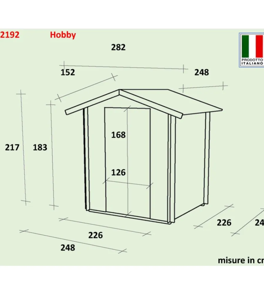 Alce Casette Da Giardino|Casetta in legno da giardino "hobby" in abete 248x248x217 cm