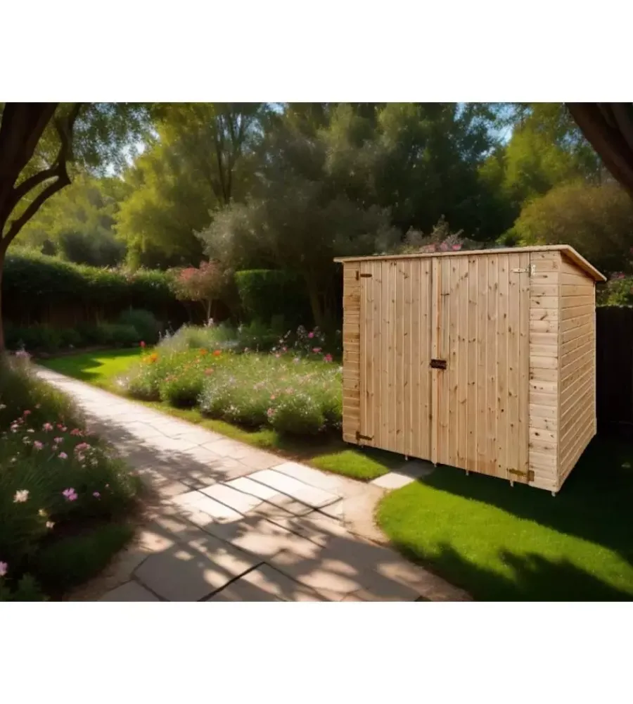 Casetta in legno da giardino "eden" in abete rosso massiccio 220x125x162 cm Casette Da Giardino