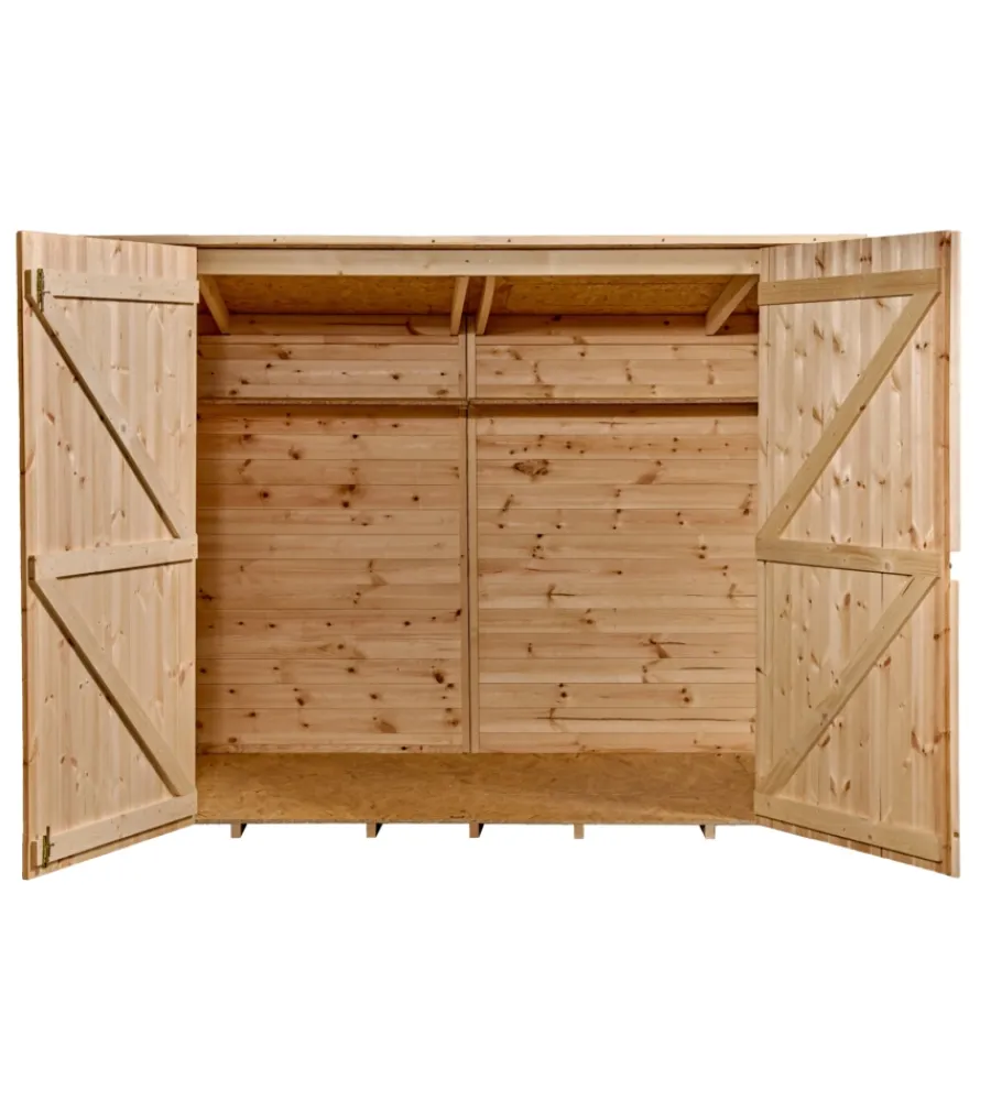Casetta in legno da giardino "eden" in abete rosso massiccio 220x125x162 cm Casette Da Giardino