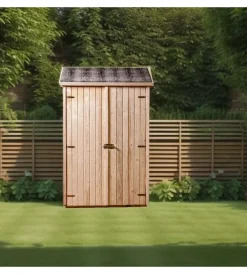 New Casetta in legno da giardino "eden" in abete rosso massiccio e 3 ripiani 132x65x206 cm Casette Da Giardino