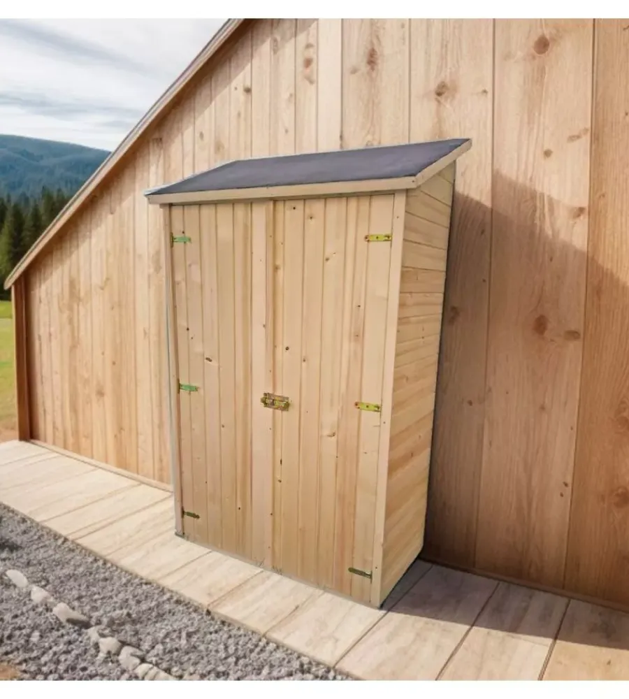 New Casetta in legno da giardino "eden" in abete rosso massiccio e 3 ripiani 132x65x206 cm Casette Da Giardino
