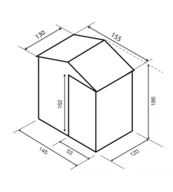 Casette Da Giardino|Casetta in metallo iron 155 x 130 cm