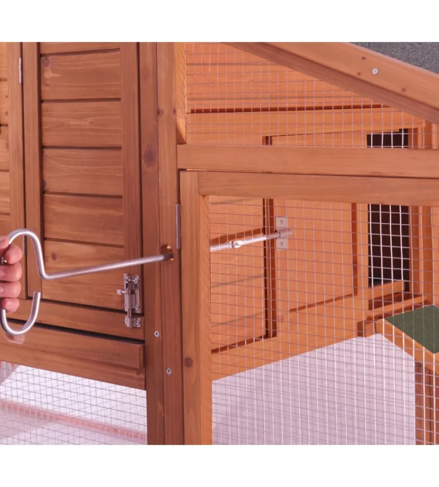 Recinzione X Animali-Habrita Casetta pollaio per galline in legno "po 2070" 198x75x103 cm
