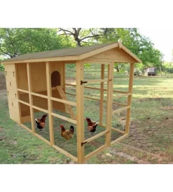 Habrita Recinzione X Animali|Casetta pollaio per galline in legno "po 1632" 175x348x204 cm