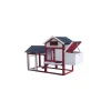 Recinzione X Animali-Habrita Casetta pollaio per galline in legno "po 1562" rosso e bianco 152x62x92 cm
