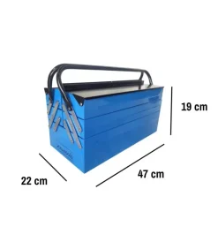 Cassetta porta attrezzi in metallo 5 scomparti 47x22x19 cm Officina E Garage