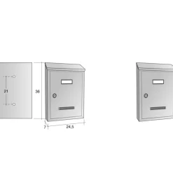Alubox Ferramenta Per Esterno|Cassetta postale "prima maxi" con tettuccio colore grigio scuro