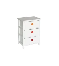 Cassettiere- Cassettiera 3 cassetti con bottini in legno armonia 40x29x58 cm