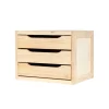Complementi In Legno- Cassettiera 3 cassetti "natura" in pino massello 30x39x29,5 cm
