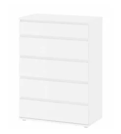 Cassettiere- Cassettiera "nova" con 5 cassetti bianca, 76x106x40 cm