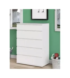 Cassettiere- Cassettiera "nova" con 5 cassetti bianca, 76x106x40 cm