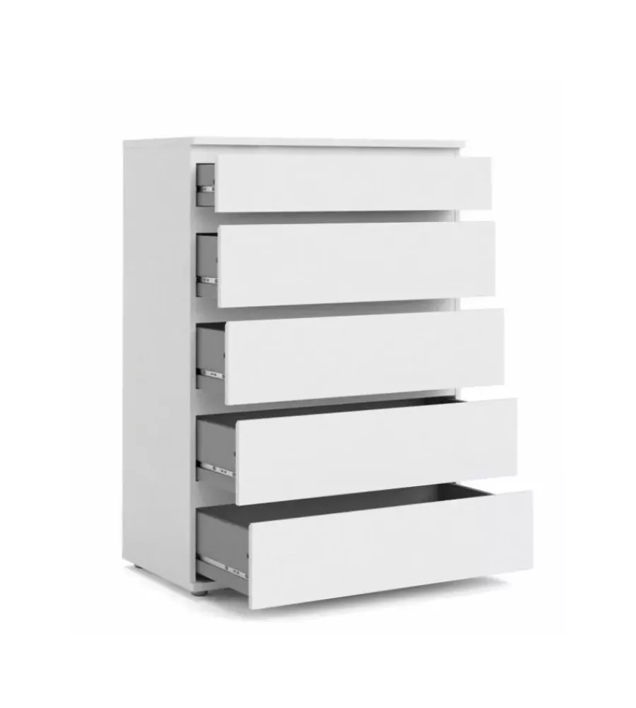 Cassettiere- Cassettiera "nova" con 5 cassetti bianca, 76x106x40 cm