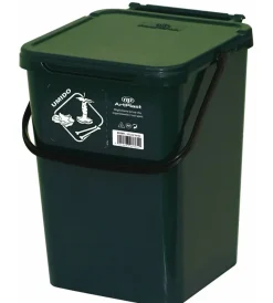 Cassonetto in plastica con coperchio per raccolta differenziata - verde da 10 litri. Ordine E Sistemazione
