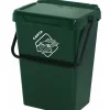 Ordine E Sistemazione-ART PLAST Cassonetto in plastica con coperchio per raccolta differenziata - verde da 35 litri.