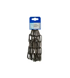 Hot Catena decorativa pretagliata ø 3 mm. martellata in acciaio brunito 2,5 mt. Sistemi Di Fissaggio