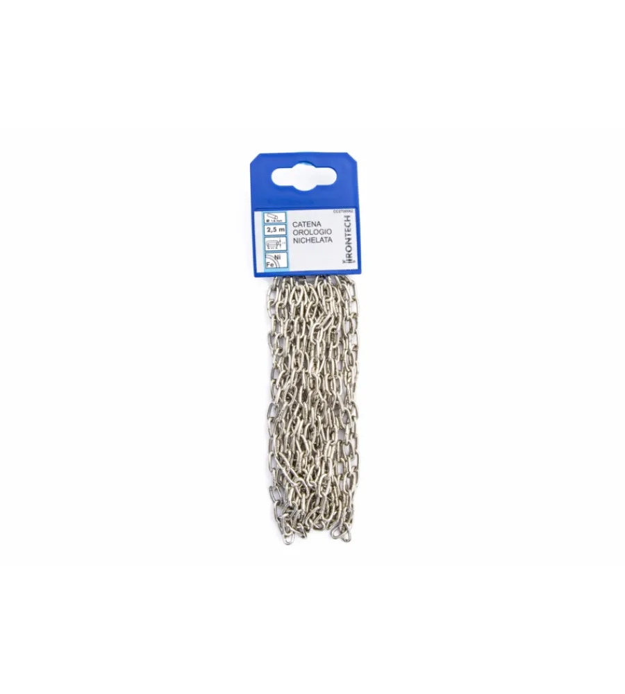 Outlet Catena forzatina pretagliata ø 1,6 mm. in acciaio nichelato 2,5 mt. Sistemi Di Fissaggio