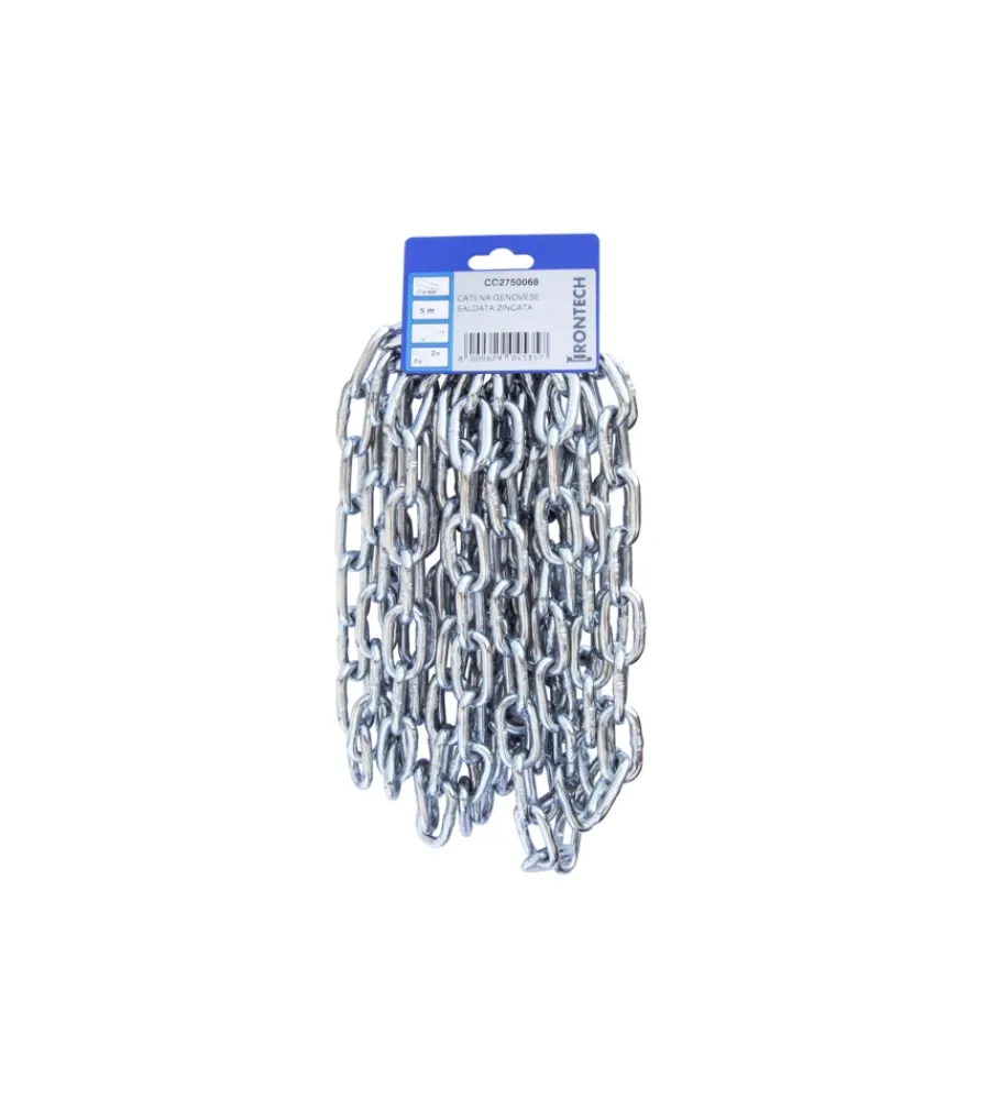 Clearance Catena genovese pretagliata ø 6 mm. in acciaio zincato 5 mt. Sistemi Di Fissaggio