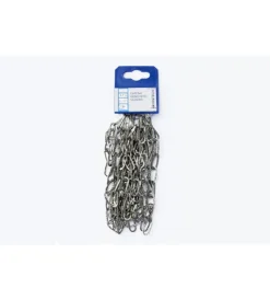 Outlet Catena genovese pretagliata maglia quadra ø 2 mm. in acciaio nichelato 2,5 mt. Sistemi Di Fissaggio