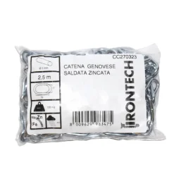 Sistemi Di Fissaggio|Catena genovese pretagliata ø 3 mm. in acciaio zincato 5 mt.
