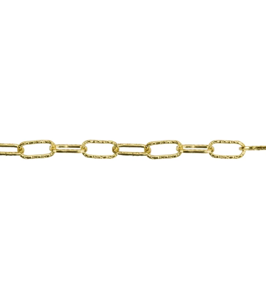 Sistemi Di Fissaggio- Catena genovese pretagliata maglia quadra ø 2 mm. in acciaio ottonato 2,5 mt.