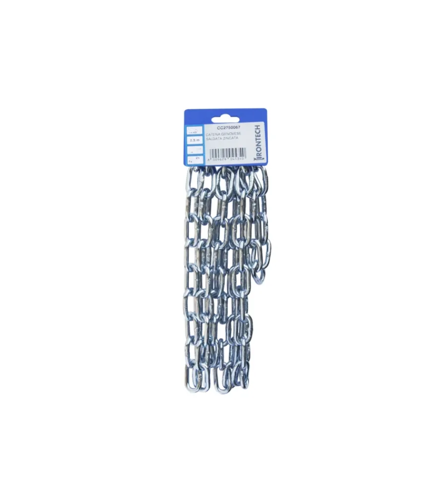Outlet Catena genovese pretagliata ø 6 mm. in acciaio zincato 2,5 mt. Sistemi Di Fissaggio