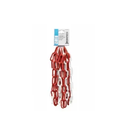 Sistemi Di Fissaggio- Catena genovese pretagliata maglia lunga saldata ø 5 mm. in acciaio bianco/rosso 5 mt.