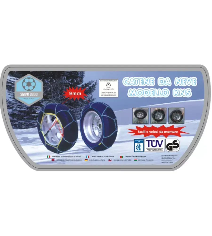 Catene E Calze Da Neve- Catene da neve da 9 mm per auto - codice kns80.