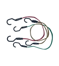 Sistemi Di Fissaggio- Cavo elastico piatto assortito l. 18 mm. da 500 a 800 mm. con ganci in plastica 6 pz.