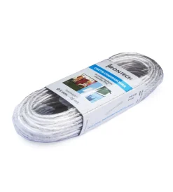 Sistemi Di Fissaggio|Cavo stendibiancheria ø 5 mm. in acciaio ottonato rivestito pvc bianco 20 mt.