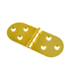 Ferramenta Per Mobili E Infissi|Cerniere a biscotto - 80 x 30 mm. - ferro ottonato - 2 pz.