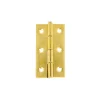 Ferramenta Per Mobili E Infissi|Cerniere con spina fissa ferro ottonato 30 x 60 mm. 2 pz.