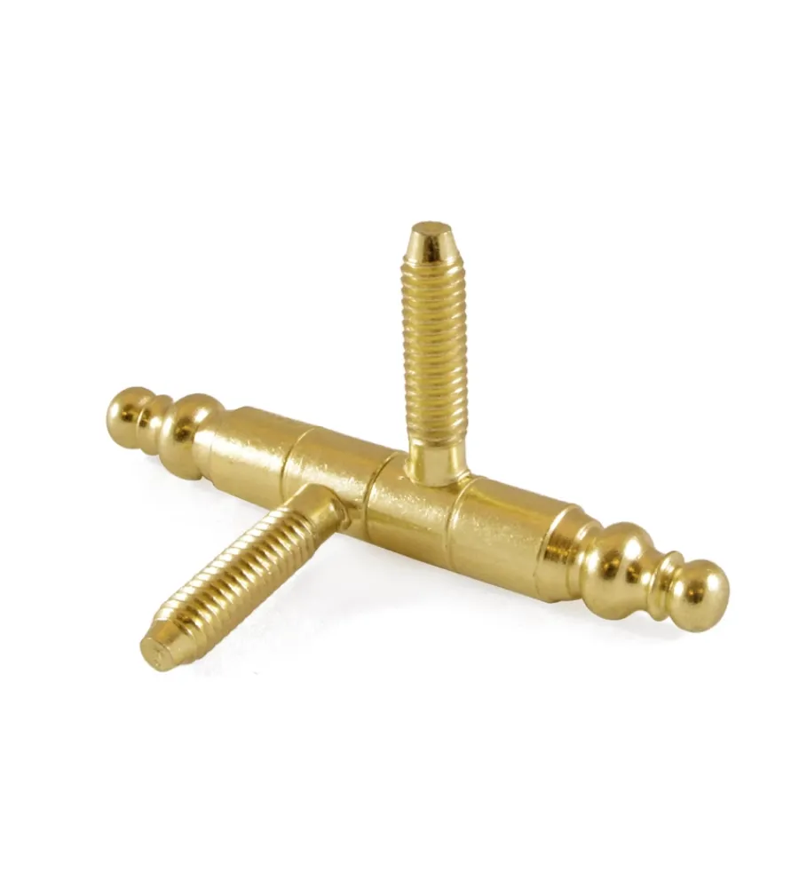 Ferramenta Per Mobili E Infissi- Cerniere per infissi "anuba in stile" in ferro ottonato ø 14 mm. 2 pz.