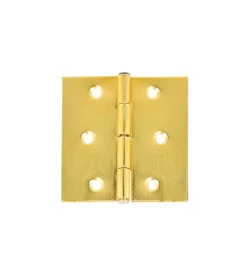 Sale Cerniere quadre con spina fissa in ferro ottonato 40 x 40 mm. 2 pz. Ferramenta Per Mobili E Infissi