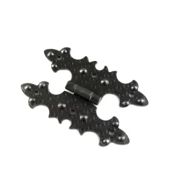 Sale Cerniere rustiche in ferro martellato nero 55 x 92 mm. Ferramenta Per Mobili E Infissi
