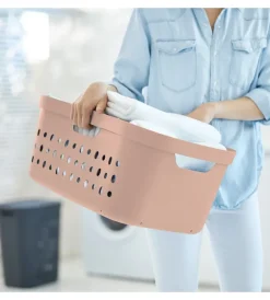 Online Cesta portabiancheria "jona" colore rosa da 39 litri Accessori Bagno