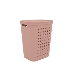 Accessori Bagno- Cesta portabiancheria "jona" colore rosa da 55 litri