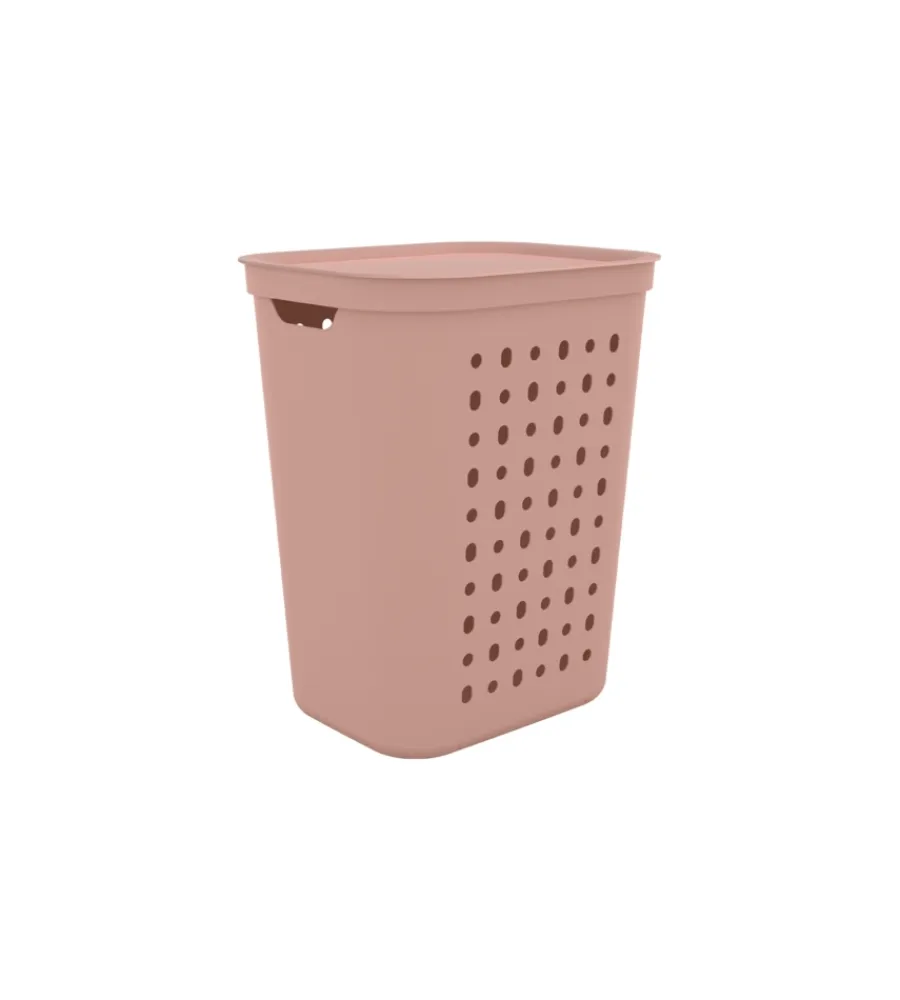 Accessori Bagno- Cesta portabiancheria "jona" colore rosa da 55 litri
