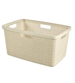Accessori Bagno-Keter Cesta portabiancheria "jute" bianco - 59x39x26 cm