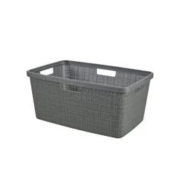 Hot Cesta portabiancheria "jute" nero - 59x39x26 cm Accessori Bagno