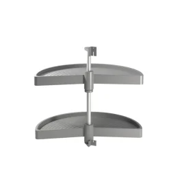 Emuca Accessori Cucina|Cestello girevole mezza luna grigio, per moduli 90 cm