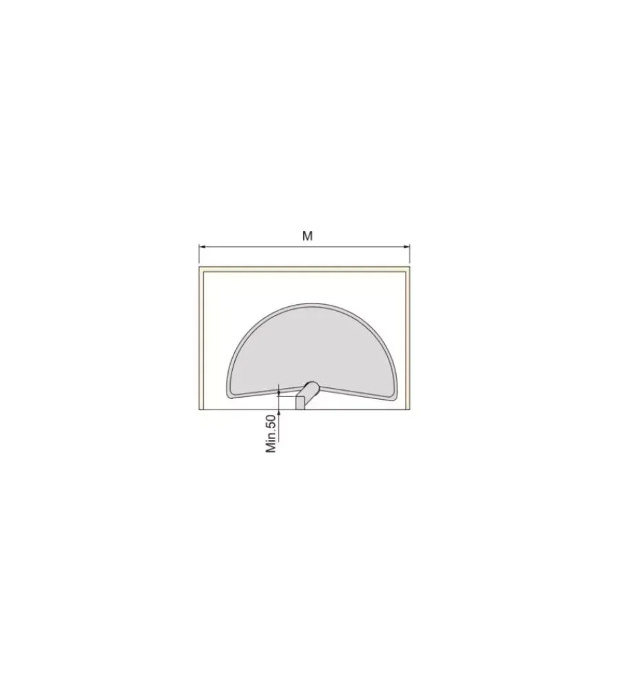 Emuca Accessori Cucina|Cestello girevole mezza luna grigio, per moduli 90 cm