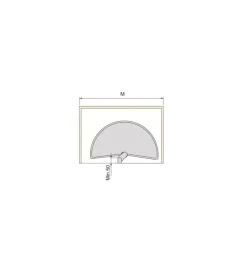 Accessori Cucina-Emuca Cestello girevole mezza luna grigio, per moduli 90 cm